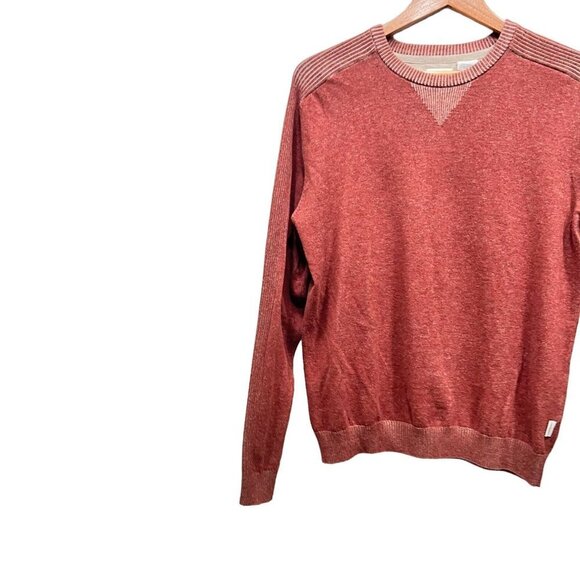 Manguun Mens Copper Brown Crew Neck Slim fit Pullover Sweater Size Medium - Picture 9 of 11